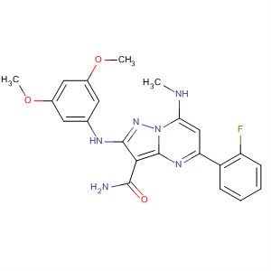 Pyrazolo[1,5-a]pyrimidine-3-carboxamide,2-[(3,5-dimethoxyphenyl)amino]-5-(2-fluorophenyl)-7-(methylamino)-