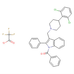 1H-Indole,1-benzoyl-3-[[4-(2,6-dichlorophenyl)-1-piperidinyl]methyl]-2-phenyl-,mono(trifluoroacetate)