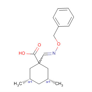 Cyclohexanecarboxylic acid,3,5-dimethyl-1-[[(phenylmethoxy)imino]methyl]-, (3R,5S)-rel-