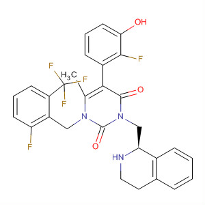 2,4(1H,3H)-Pyrimidinedione,5-(2-fluoro-3-hydroxyphenyl)-1-[[2-fluoro-6-(trifluoromethyl)phenyl]methyl]-6-methyl-3-[[(1R)-1,2,3,4-tetrahydro-1-isoquinolinyl]methyl]-