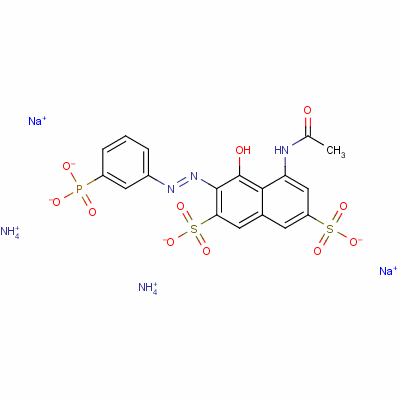 5-acetamido-4-hydroxy-3-[(3-phosphonophenyl)azo]naphthalene-2,7-disulphonic acid, ammonium sodium salt