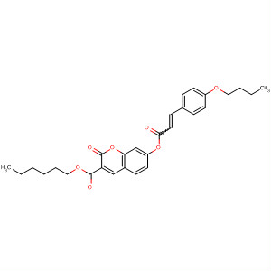 2H-1-Benzopyran-3-carboxylic acid,7-[[3-(4-butoxyphenyl)-1-oxo-2-propenyl]oxy]-2-oxo-, hexyl ester