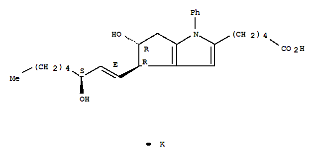 [4R-[4A(1E,3S*),5B]]-1,4,5,6-TETRAHYDRO-5-HYDROXY-4-(3-HYDROXY-1-OCTENYL)-1-PHENYL-CYCLOPENTA[B]PYRROLE-2-PENTANOIC ACID, POTASSIUM SALT