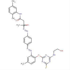 Butanamide,N-(2,5-dimethylphenyl)-3-[[4-[[2-[[4-fluoro-6-[(2-hydroxyethyl)amino]-1,3,5-triazin-2-yl]oxy]-5-methylphenyl]azo]phenyl]azo]-3-oxo-