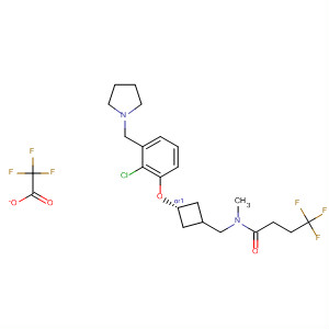 Butanamide,N-[[trans-3-[2-chloro-3-(1-pyrrolidinylmethyl)phenoxy]cyclobutyl]methyl]-4,4,4-trifluoro-N-methyl-, 2,2,2-trifluoroacetate (1:1)