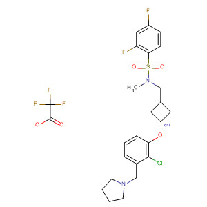 Benzenesulfonamide,N-[[trans-3-[2-chloro-3-(1-pyrrolidinylmethyl)phenoxy]cyclobutyl]methyl]-2,4-difluoro-N-methyl-, 2,2,2-trifluoroacetate (1:1)