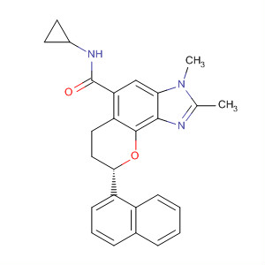 Pyrano[2,3-e]benzimidazole-5-carboxamide,N-cyclopropyl-3,6,7,8-tetrahydro-2,3-dimethyl-8-(1-naphthalenyl)-, (8S)-