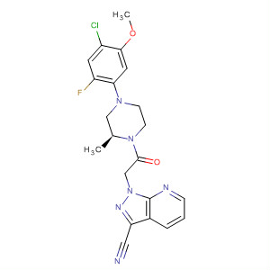 1H-Pyrazolo[3,4-b]pyridine-3-carbonitrile,1-[2-[(2S)-4-(4-chloro-2-fluoro-5-methoxyphenyl)-2-methyl-1-piperazinyl]-2-oxoethyl]-