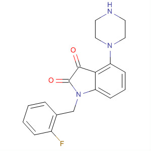 1H-Indole-2,3-dione, 1-[(2-fluorophenyl)methyl]-4-(1-piperazinyl)-
