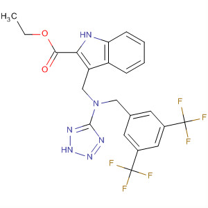 1H-Indole-2-carboxylic acid,3-[[[[3,5-bis(trifluoromethyl)phenyl]methyl]-2H-tetrazol-5-ylamino]methyl]-, ethyl ester