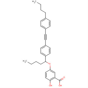 Benzoic acid,5-[[1-[4-[2-(4-butylphenyl)ethynyl]phenyl]pentyl]oxy]-2-hydroxy-