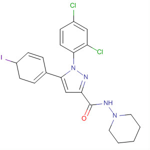 1H-Pyrazole-3-carboxamide,1-(2,4-dichlorophenyl)-4,5-dihydro-5-(4-iodophenyl)-N-1-piperidinyl-