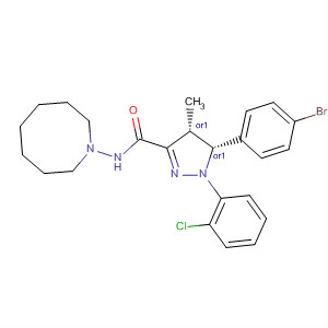 1H-Pyrazole-3-carboxamide,5-(4-bromophenyl)-1-(2-chlorophenyl)-N-(hexahydro-1(2H)-azocinyl)-4,5-dihydro-4-methyl-, (4R,5R)-rel-