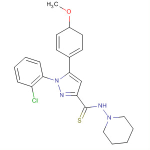 1H-Pyrazole-3-carbothioamide,1-(2-chlorophenyl)-4,5-dihydro-5-(4-methoxyphenyl)-N-1-piperidinyl-