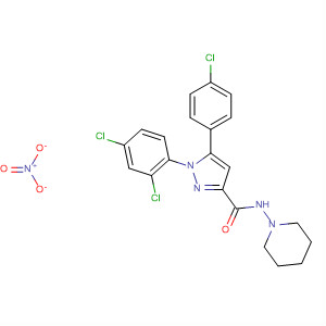 1H-Pyrazole-3-carboxamide,5-(4-chlorophenyl)-1-(2,4-dichlorophenyl)-4,5-dihydro-N-1-piperidinyl-,nitrate (1:1)