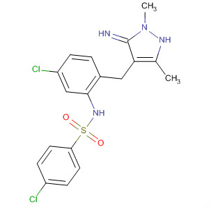Benzenesulfonamide,4-chloro-N-[5-chloro-2-[(2,5-dihydro-5-imino-1,3-dimethyl-1H-pyrazol-4-yl)methyl]phenyl]-