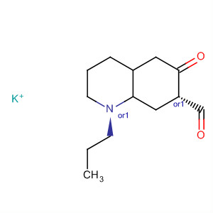 7-Quinolinecarboxaldehyde, decahydro-6-oxo-1-propyl-, ion(1-),potassium, trans-