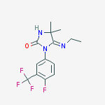 (5E)-5-(ethylimino)-1-[4-fluoro-3-(trifluoromethyl)phenyl]-4,4-dimethylimidazolidin-2-one