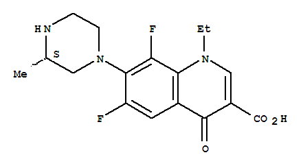 3-Quinolinecarboxylic acid, 1-ethyl-6,8-difluoro-1,4-dihydro-7-(3-methyl-1-piperazinyl)-4-oxo-, (S)-