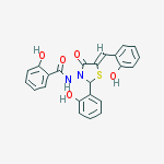 2-hydroxy-N-{(5Z)-2-(2-hydroxyphenyl)-5-[(2-hydroxyphenyl)methylidene]-4-oxo-1,3-thiazolidin-3-yl}benzamide