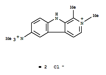 9H-Pyrido[3,4-b]indolium,1,2-dimethyl-6-(trimethylammonio)-, chloride (1:2)