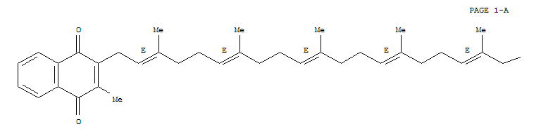 1,4-Naphthalenedione,2-methyl-3-(3,7,11,15,19,23,27,31,35,39,43,47,51,55-tetradecamethyl-2,6,10,14,18,22,26,30,34,38,42,46,50,54-hexapentacontatetradecaenyl)-,(all-E)- molecular structure