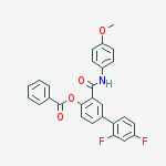 [4-(2,4-difluorophenyl)-2-[(4-methoxyphenyl)carbamoyl]phenyl] Benzoate molecular structure