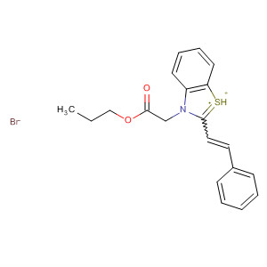 Benzothiazolium, 3-(2-oxo-2-propoxyethyl)-2-(2-phenylethenyl)-,bromide molecular structure