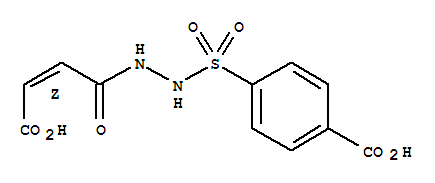 4-({2-[(2Z)-3-carboxyprop-2-enoyl]hydrazino}sulfonyl)benzoic acid molecular structure