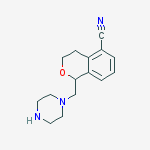 1-(piperazin-1-ylmethyl)isochroman-5-carbonitrile molecular structure