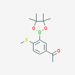 1-(4-(methylthio)-3-(4,4,5,5-tetramethyl-1,3,2-dioxaborolan-2-yl)phenyl)ethanone molecular structure