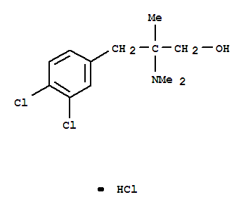 Benzenepropanol, 3,4-dichloro-beta-(dimethylamino)-beta-methyl-, hydrochloride molecular structure