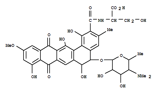 (2R)-2-({[(5S,6S)-5-{[(2S,3R,4S,5R,6R)-5-(dimethylamino)-3,4-dihydroxy-6-methyltetrahydro-2H-pyran-2-yl]oxy}-1,6,9,14-tetrahydroxy-11-methoxy-3-methyl-8,13-dioxo-5,6,8,13-tetrahydrobenzo[a]tetracen-2-yl]carbonyl}amino)-3-hydroxypropanoic acid (non-preferr