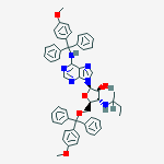 3'-(2-BUTYLAMINO)-5',N6-BIS(4-METHOXYTRITYL)-3'-DEOXYADENOSINE molecular structure