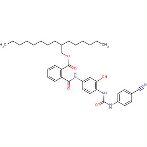 Benzoic acid,2-[[[4-[[[(4-cyanophenyl)amino]carbonyl]amino]-3-hydroxyphenyl]amino]carbonyl]-, 2-hexyldecyl ester molecular structure