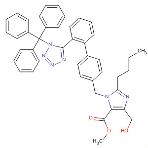 1H-Imidazole-5-carboxylic acid,2-butyl-4-(hydroxymethyl)-1-[[2'-[1-(triphenylmethyl)-1H-tetrazol-5-yl][1,1'-biphenyl]-4-yl]methyl]-, methyl ester molecular structure