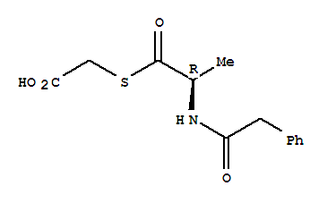 Aceticacid, [[1-oxo-2-[(phenylacetyl)amino]propyl]thio]-, (R)- molecular structure
