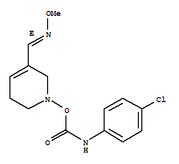 4-chloro-N-[({5-[(E)-(methoxyimino)methyl]-3,6-dihydropyridin-1(2H)-yl}oxy)carbonyl]aniline molecular structure