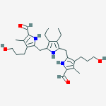 5,5'-[(3,4-DIETHYL-1H-PYRROLE-2,5-DIYL)BIS(METHYLENE)]BIS[4-(3-HYDROXYPROPYL)-3-METHYL-1H-PYRROLE-2-CARBOXALDEHYDE] molecular structure