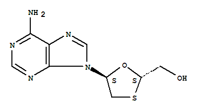 [(2S,5R)-5-(6-amino-9H-purin-9-yl)-1,3-oxathiolan-2-yl]methanol molecular structure
