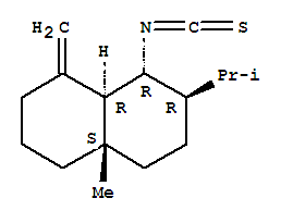 Naphthalene,decahydro-1-isothiocyanato-4a-methyl-8-methylene-2-(1-methylethyl)-, (1a,2b,4ab,8aa)-(-)- molecular structure