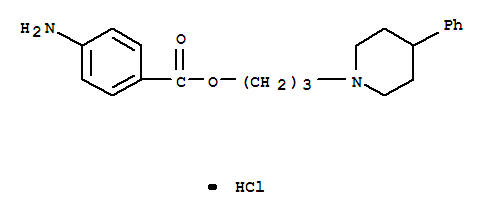 3-(4-phenylpiperidin-1-yl)propyl 4-aminobenzoate hydrochloride (1:1)