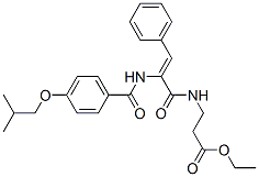 ethyl 3-[[(Z)-2-[[4-(2-methylpropoxy)benzoyl]amino]-3-phenyl-prop-2-en oyl]amino]propanoate molecular structure