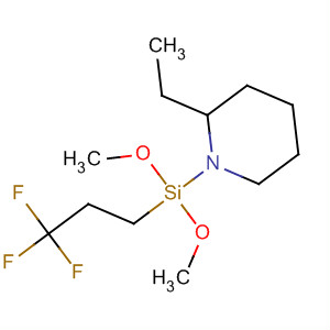 Piperidine, 1-[dimethoxy(3,3,3-trifluoropropyl)silyl]-2-ethyl- molecular structure