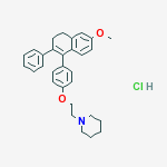 1-{2-[4-(6-methoxy-2-phenyl-3,4-dihydronaphthalen-1-yl)phenoxy]ethyl}piperidine hydrochloride (1:1) molecular structure