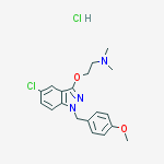 2-{[5-chloro-1-(4-methoxybenzyl)-1H-indazol-3-yl]oxy}-N,N-dimethylethanamine hydrochloride (1:1) molecular structure