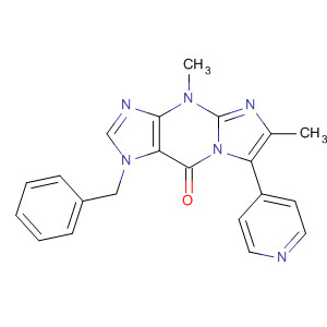 9H-Imidazo[1,2-a]purin-9-one,1,4-dihydro-4,6-dimethyl-1-(phenylmethyl)-7-(4-pyridinyl)- molecular structure