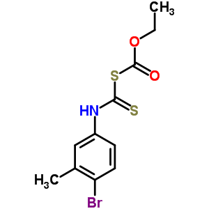 Ethyl (4-bromo-3-methylphenyl)carbamothioylsulfanylformate molecular structure
