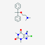Theophylline, 8-chloro-, compd. with 2-(1,1-diphenylethoxy)-N,N-dimeth ylethylamine (1:1) molecular structure