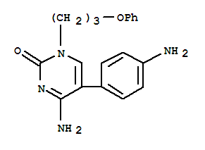 4-amino-5-(4-aminophenyl)-1-(3-phenoxypropyl)pyrimidin-2(1H)-one molecular structure